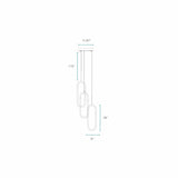 LED Three Clips Chandelier // Matte Black - Home Elegance USA