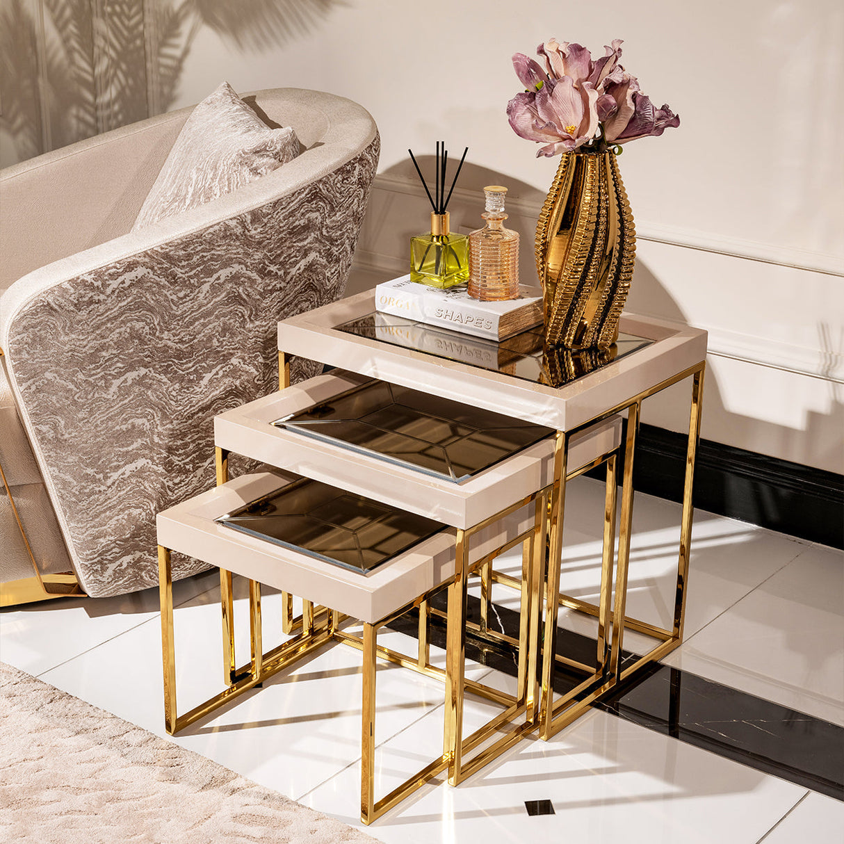 Michael Amini Carmela Nesting Table - Home Elegance USA