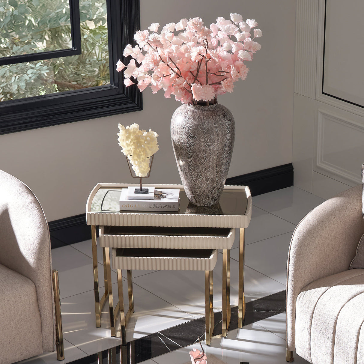 Michael Amini Lisbon Nesting Tables - Home Elegance USA