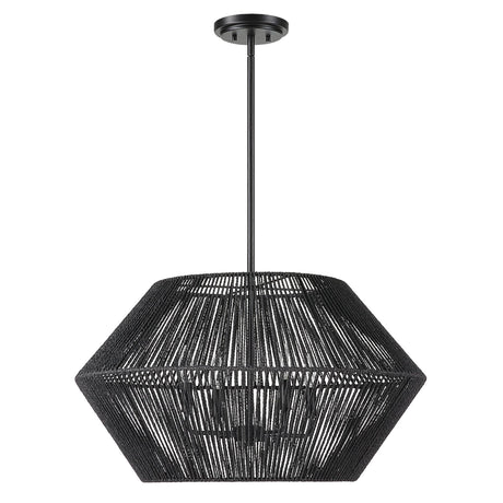 Uttermost Suva 4 Light Black Rope Pendant - Home Elegance USA