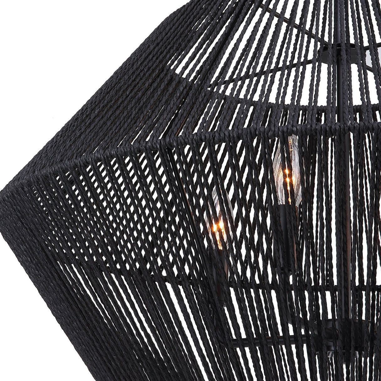 Uttermost Suva 4 Light Black Rope Pendant - Home Elegance USA