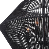 Uttermost Suva 4 Light Black Rope Pendant - Home Elegance USA