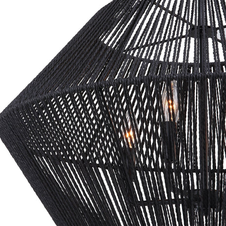 Uttermost Suva 4 Light Black Rope Pendant - Home Elegance USA