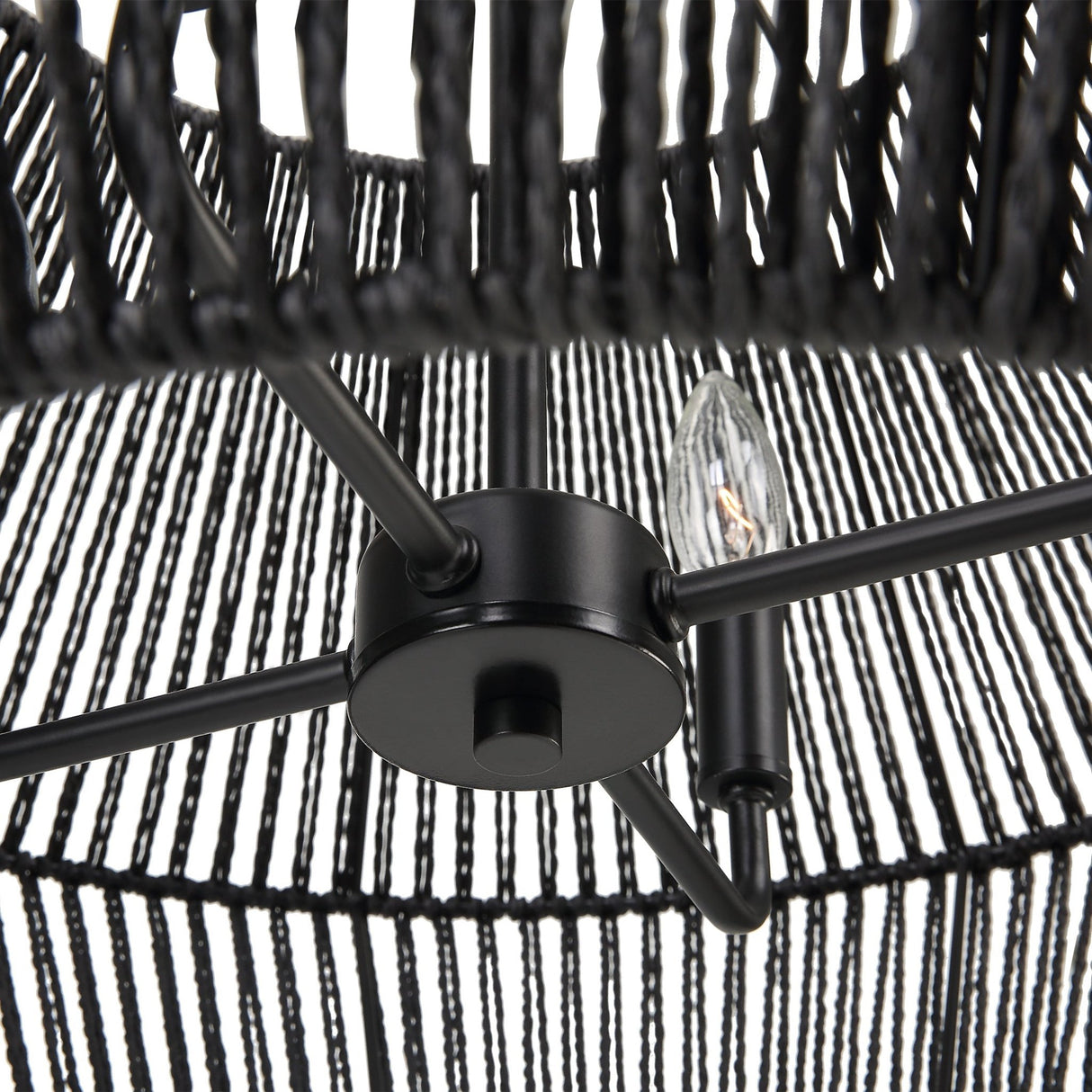 Uttermost Suva 4 Light Black Rope Pendant - Home Elegance USA