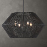 Uttermost Suva 4 Light Black Rope Pendant - Home Elegance USA
