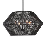 Uttermost Suva 4 Light Black Rope Pendant - Home Elegance USA
