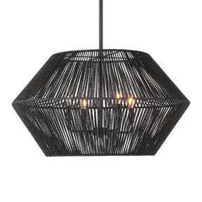 Uttermost Suva 4 Light Black Rope Pendant - Home Elegance USA