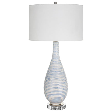Uttermost Clariot Ribbed Blue Table Lamp - Home Elegance USA