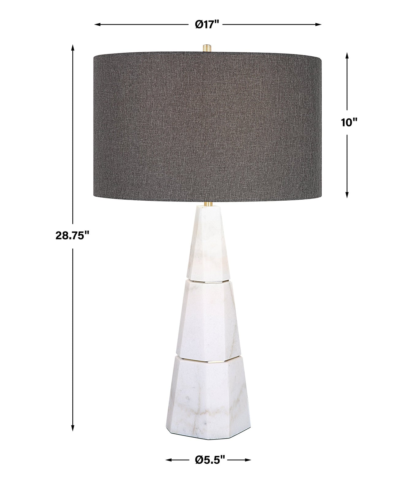Uttermost Citadel White Marble Table Lamp - Home Elegance USA