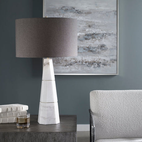 Uttermost Citadel White Marble Table Lamp - Home Elegance USA