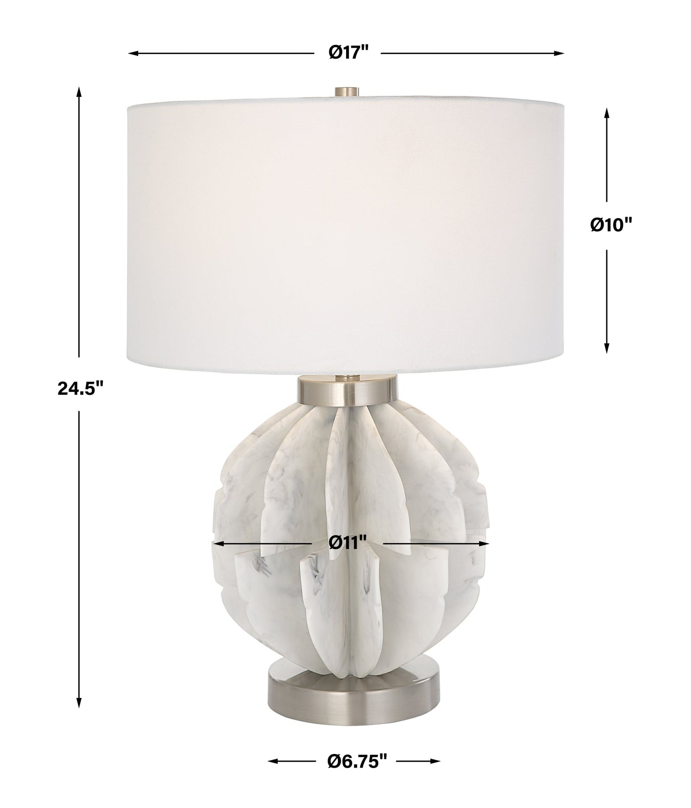 Uttermost Repetition White Marble Table Lamp - Home Elegance USA