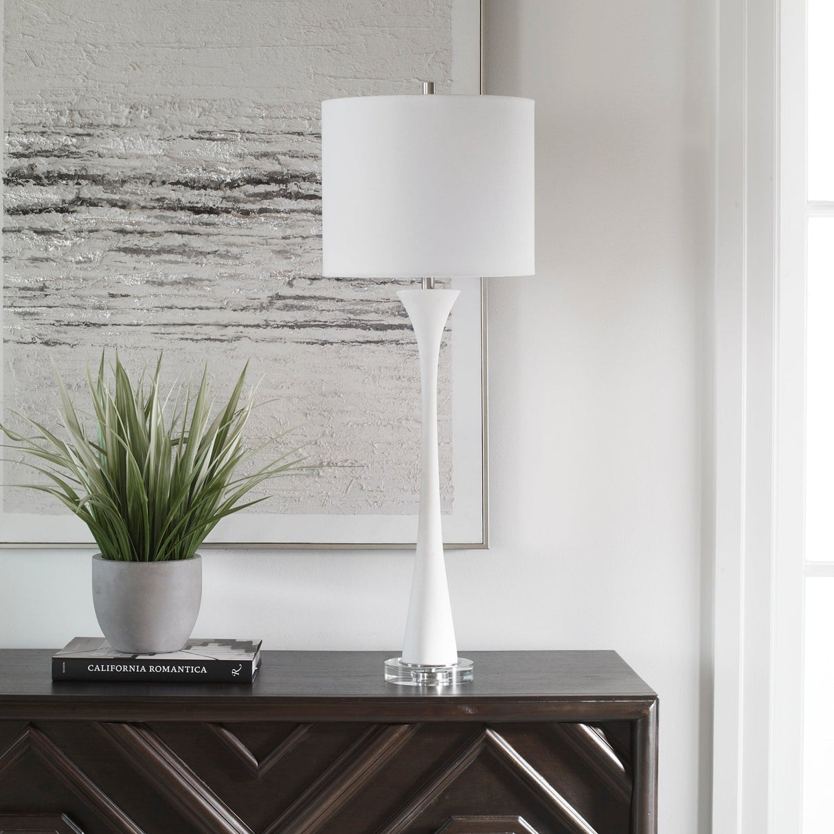Uttermost Fountain White Marble Buffet Lamp - Home Elegance USA