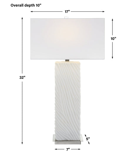 Uttermost Pillar White Marble Table Lamp - Home Elegance USA
