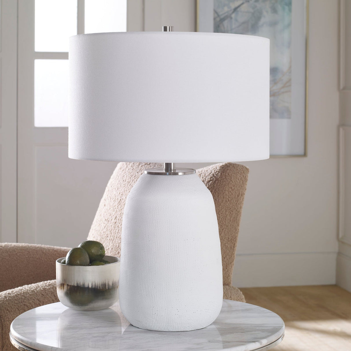 Uttermost Heir Chalk White Table Lamp - Home Elegance USA