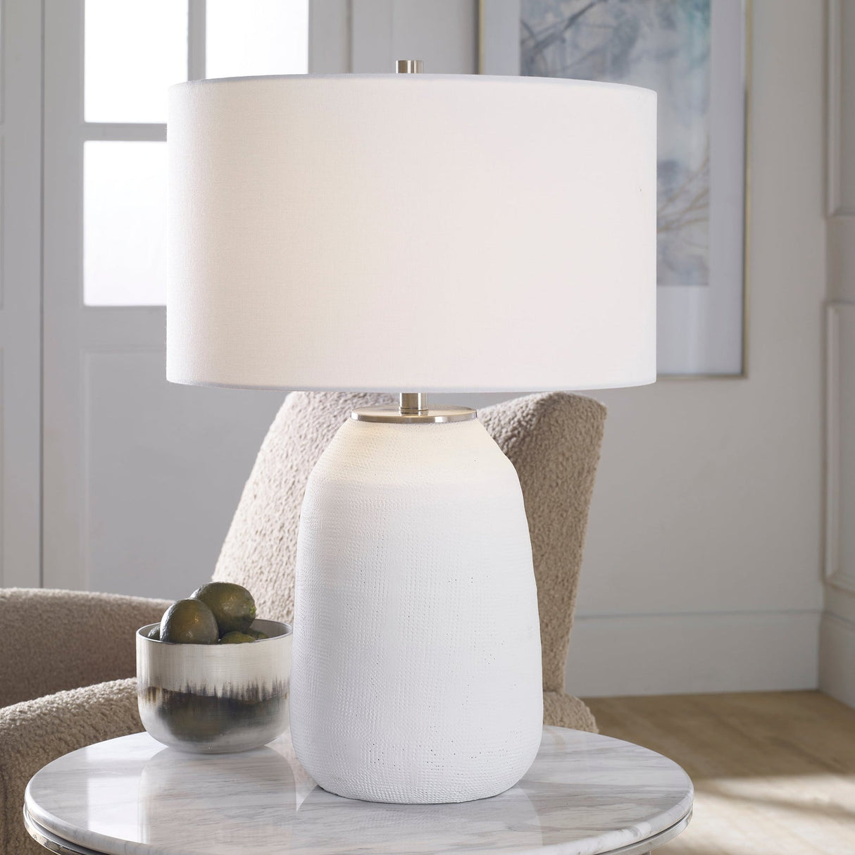 Uttermost Heir Chalk White Table Lamp - Home Elegance USA