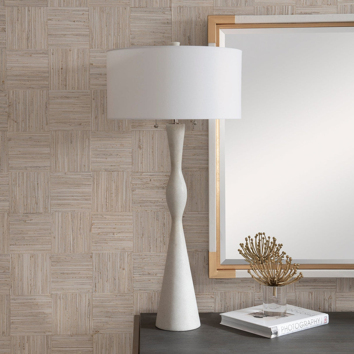 Uttermost Sharma Ivory Stone Table Lamp - Home Elegance USA
