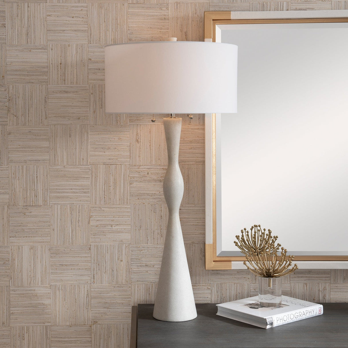 Uttermost Sharma Ivory Stone Table Lamp - Home Elegance USA