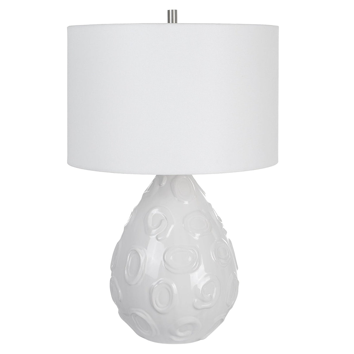 Uttermost Loop White Glaze Table Lamp - Home Elegance USA