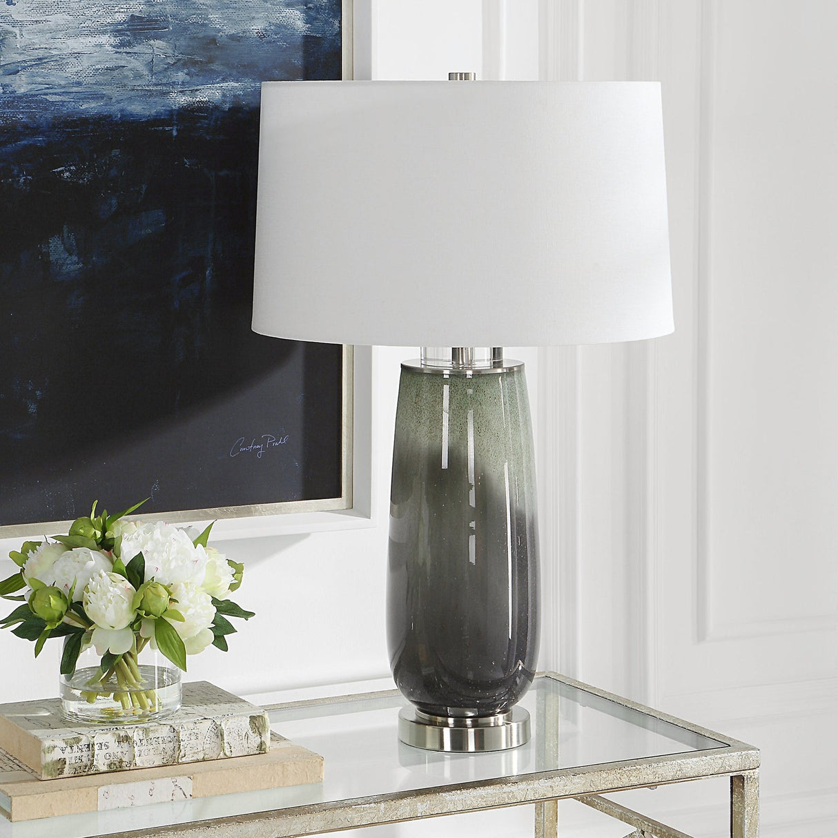 Campa Gray - Blue Table Lamp | Uttermost | Home Elegance USA