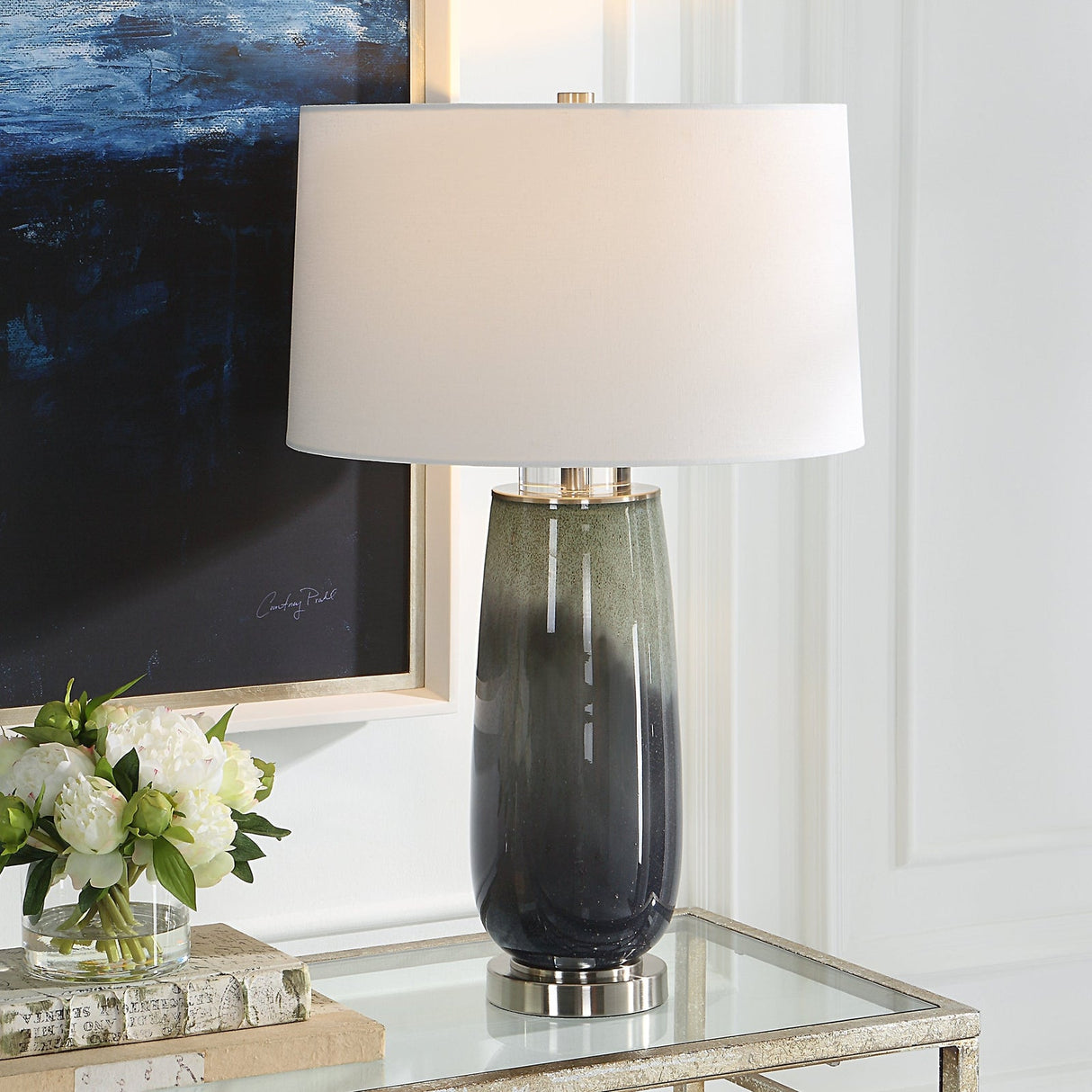 Campa Gray - Blue Table Lamp | Uttermost | Home Elegance USA