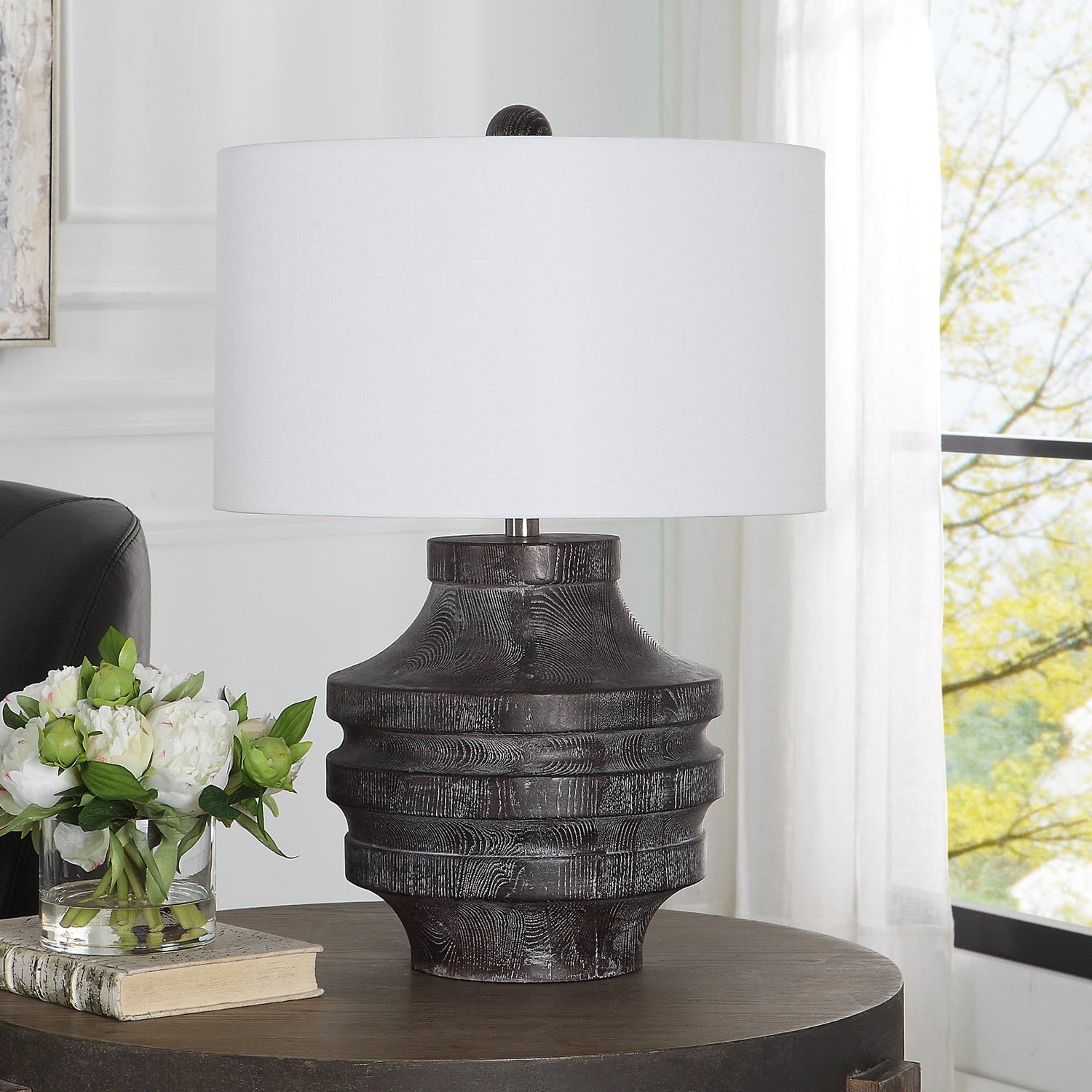 Uttermost Timber Carved Wood Table Lamp - Home Elegance USA