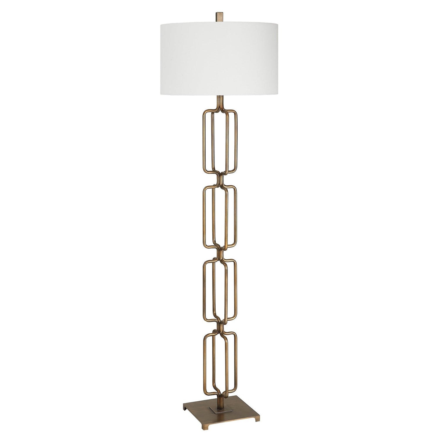 Uttermost Link Brushed Gold Floor Lamp - Home Elegance USA