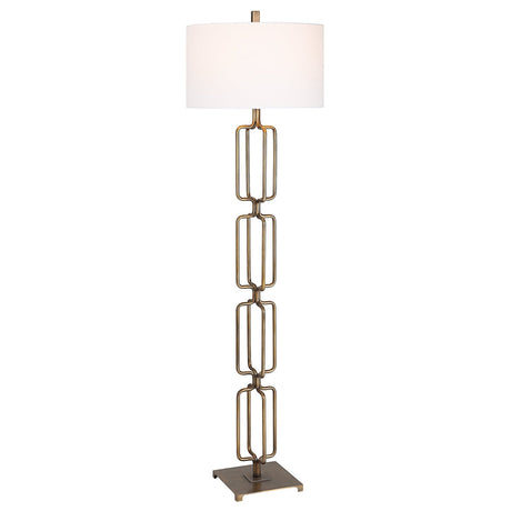 Uttermost Link Brushed Gold Floor Lamp - Home Elegance USA