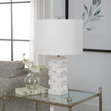 Ascent White Geometric Table Lamp | Uttermost | Home Elegance USA