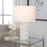 Ascent White Geometric Table Lamp | Uttermost | Home Elegance USA
