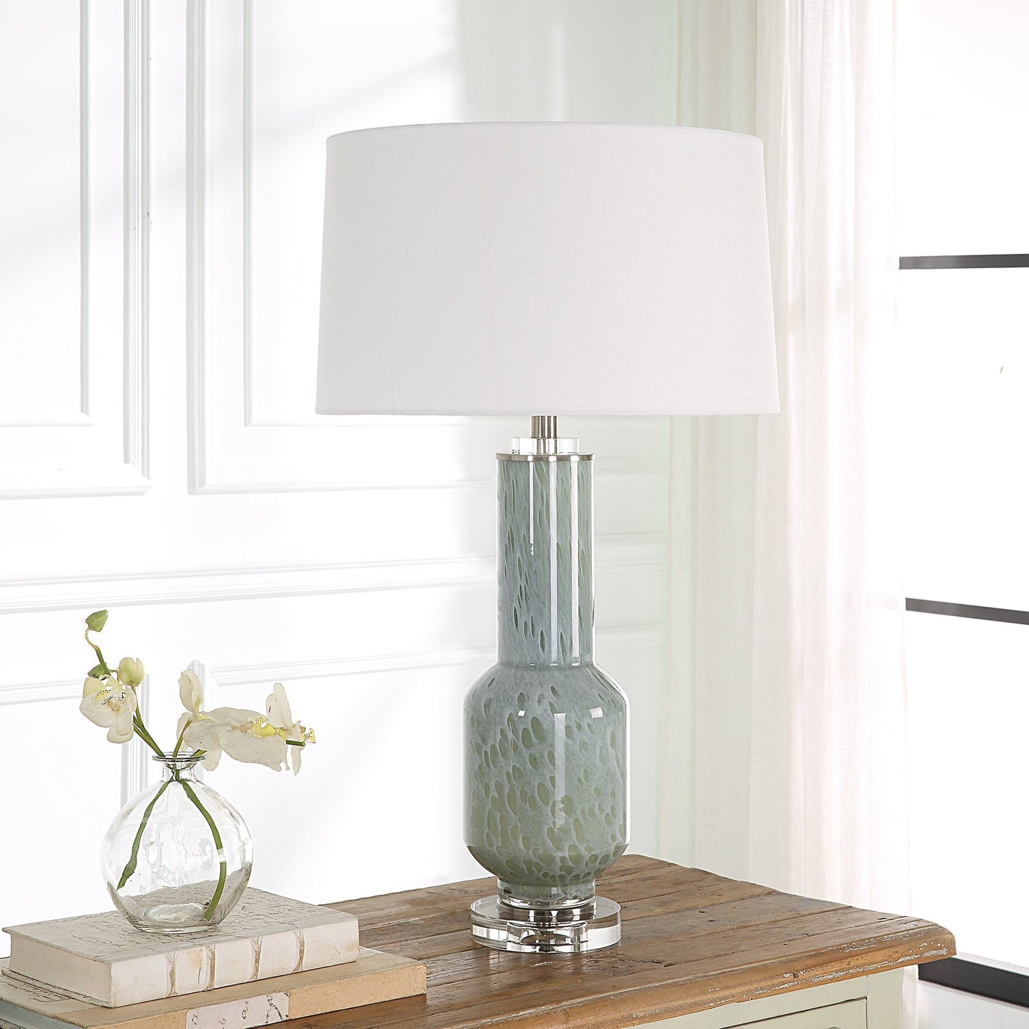 Uttermost Imperia Aqua Gray Table Lamp - Home Elegance USA
