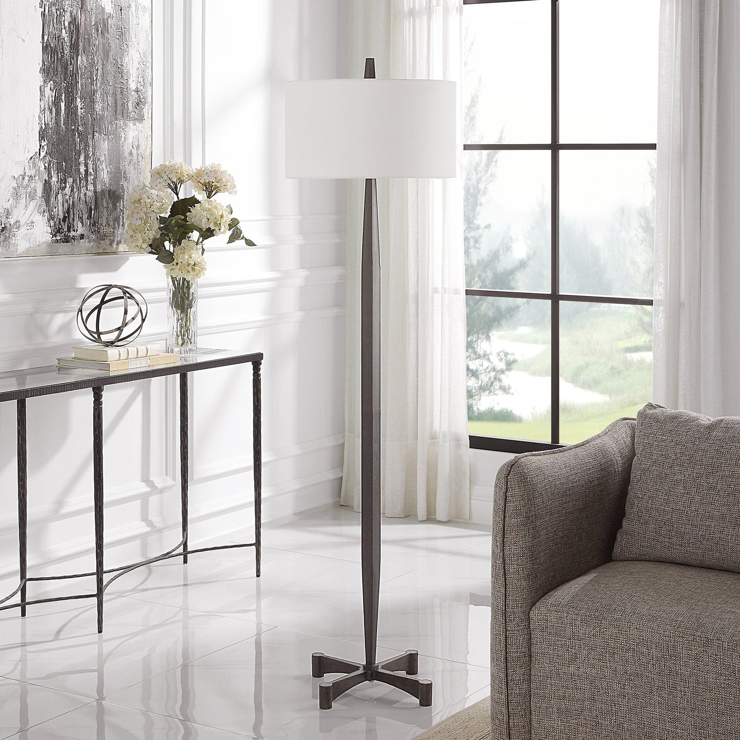 Counteract Rust Metal Floor Lamp | Uttermost | Home Elegance USA