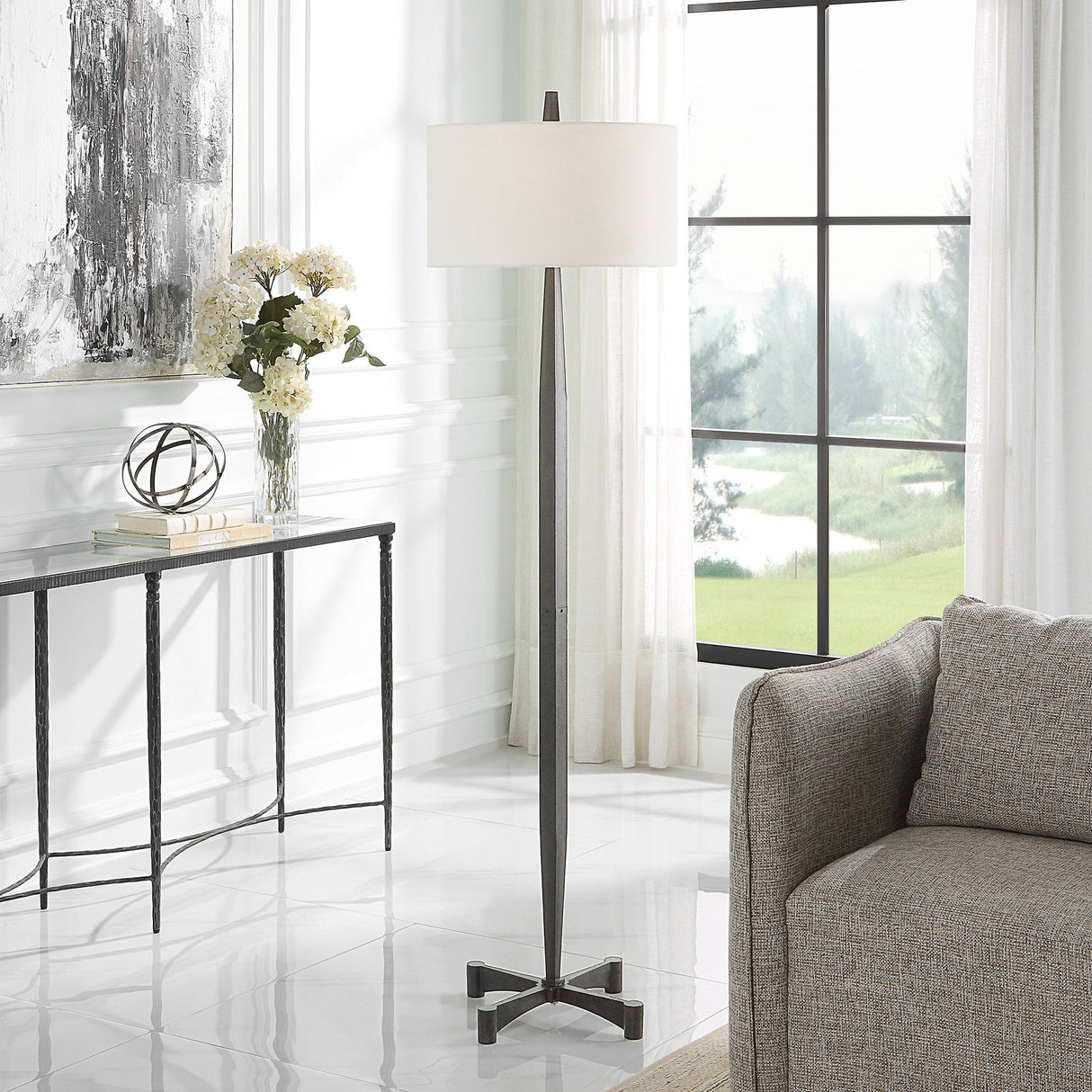 Counteract Rust Metal Floor Lamp | Uttermost | Home Elegance USA