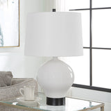 Uttermost Collar Gloss White Table Lamp - Home Elegance USA