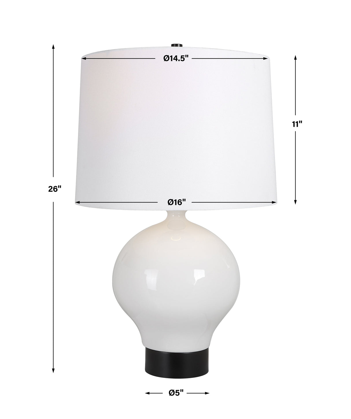 Uttermost Collar Gloss White Table Lamp - Home Elegance USA