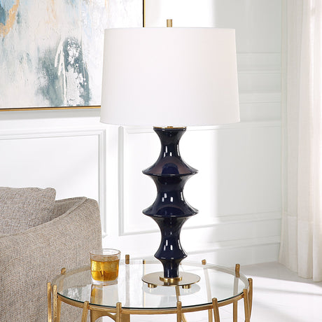 Uttermost Coil Sculpted Blue Table Lamp - Home Elegance USA