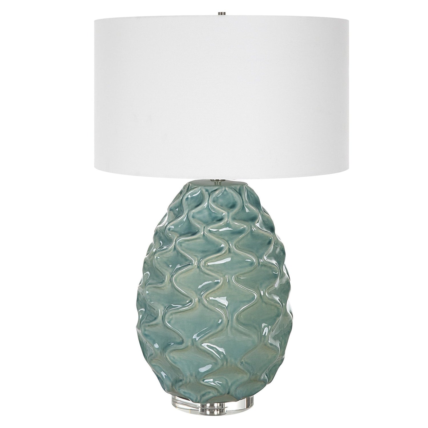Uttermost Laced Up Sea Foam Glass Table Lamp - Home Elegance USA