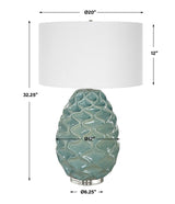 Uttermost Laced Up Sea Foam Glass Table Lamp - Home Elegance USA
