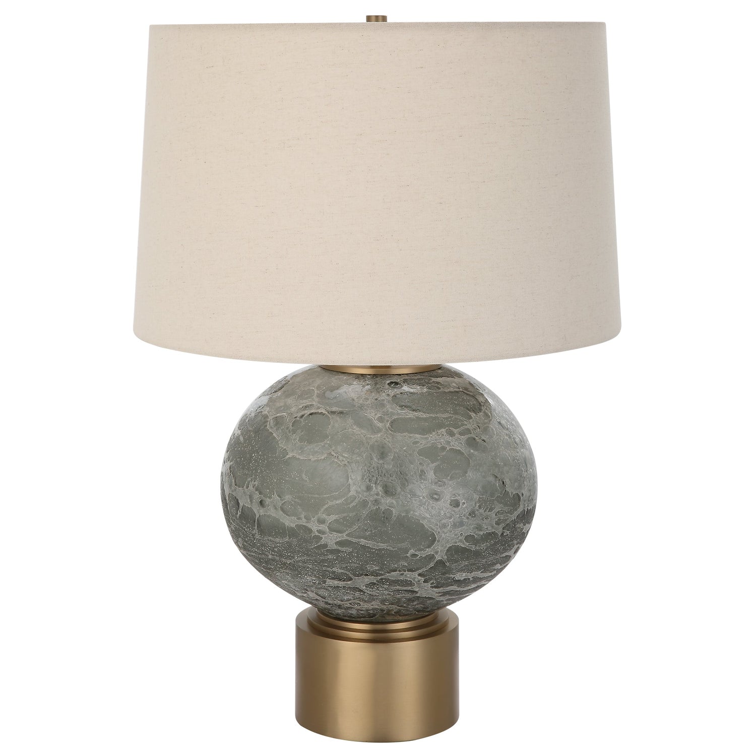 Uttermost Lunia Gray Glass Table Lamp - Home Elegance USA