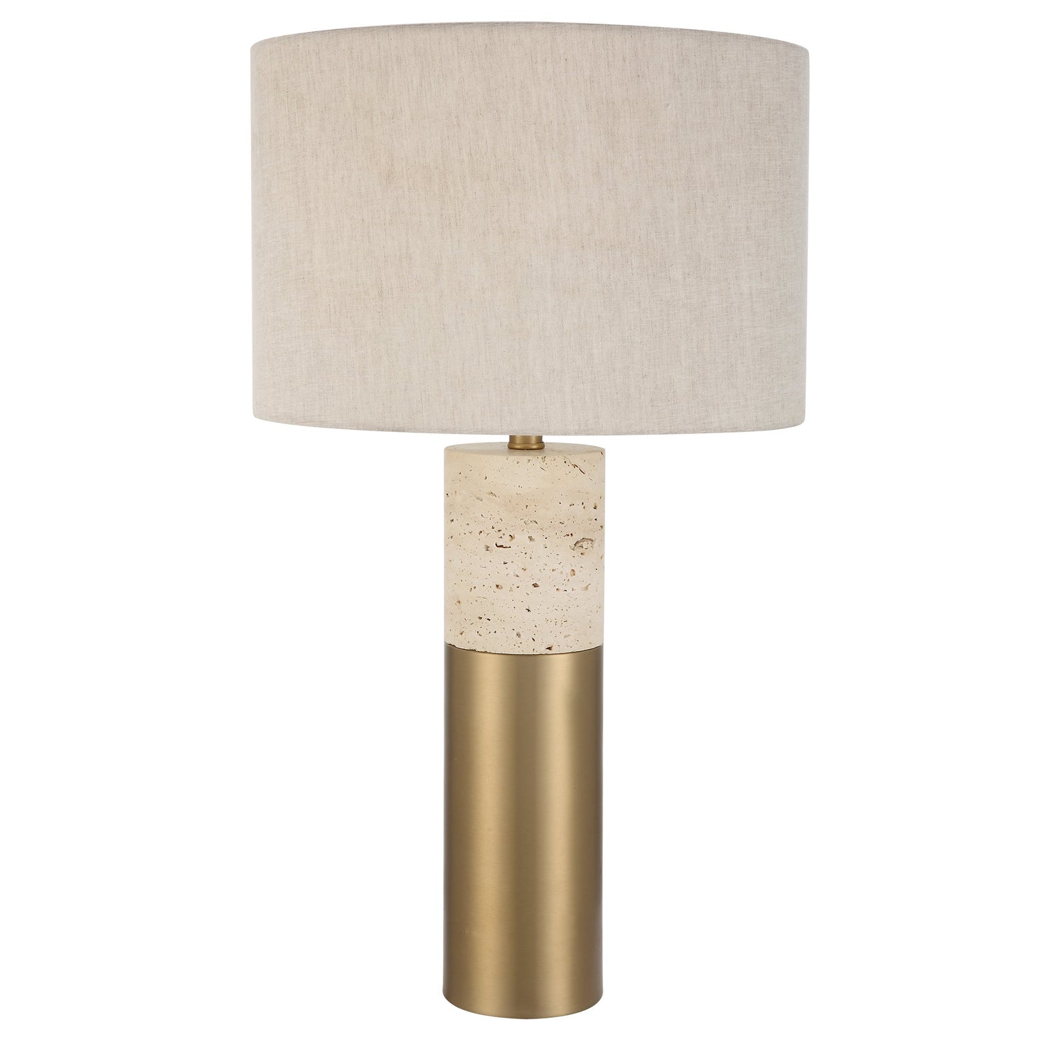 Uttermost Gravitas Elegant Brass & Stone Lamp - Home Elegance USA