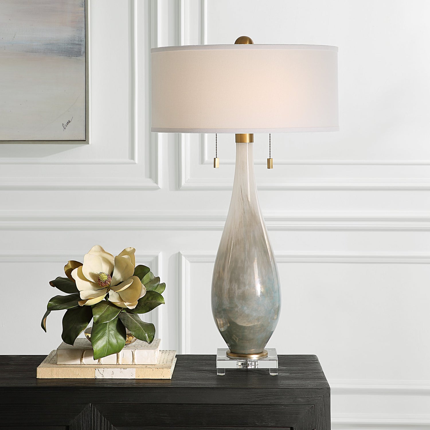 Cardoni Bronze Glass Table Lamp | Uttermost | Home Elegance USA