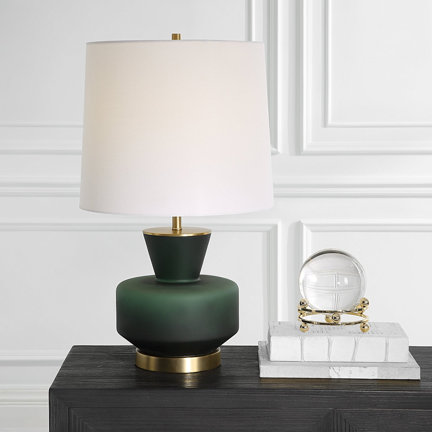 Uttermost Trentino Dark Emerald Green Table Lamp - Home Elegance USA