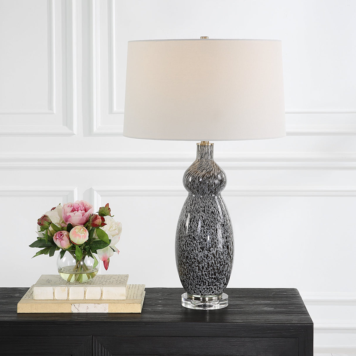 Uttermost Velino Curvy Glass Table Lamp - Home Elegance USA