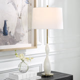 Annora Glossy White Table Lamp | Uttermost | Home Elegance USA