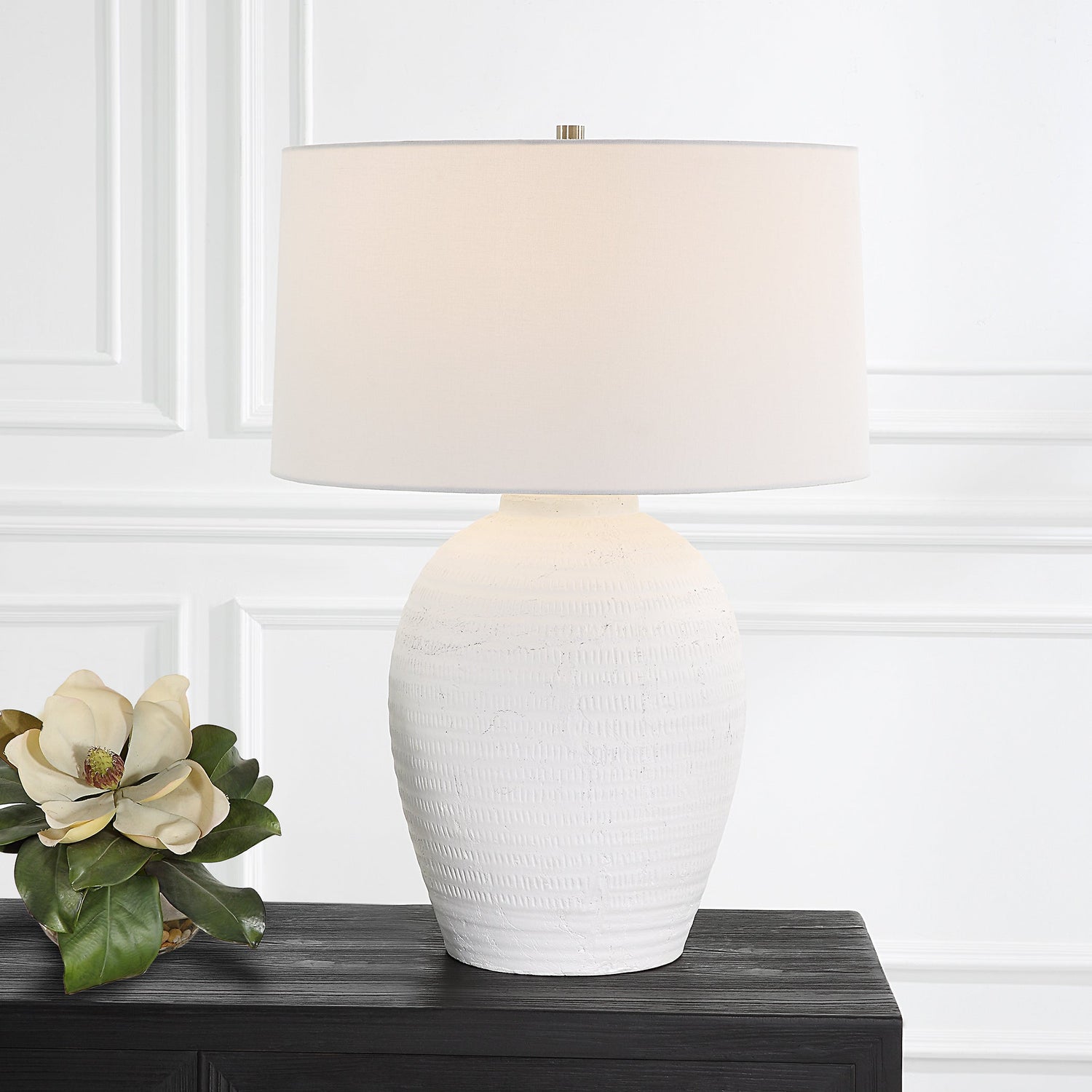 Uttermost Reyna Chalk White Table Lamp - Home Elegance USA