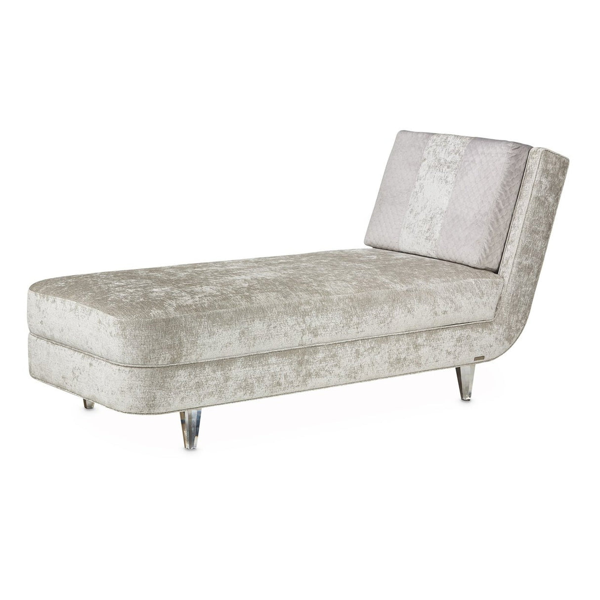 Michael Amini Lanna Armless Chaise Storm Silver Mist - Home Elegance USA