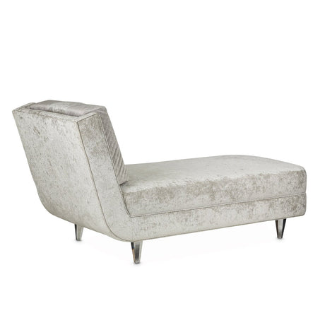 Michael Amini Lanna Armless Chaise Storm Silver Mist - Home Elegance USA