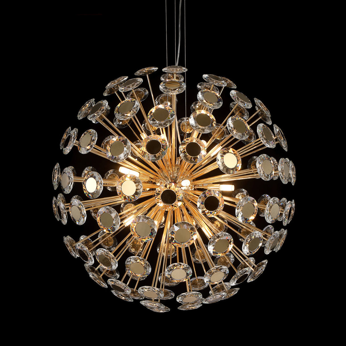 Aico Furniture - Pendant 18 Light Round Chandelier - Lt-Ch1002-18Gld