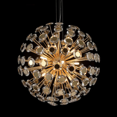 Aico Furniture - Pendant 18 Light Round Chandelier - Lt-Ch1002-18Gld