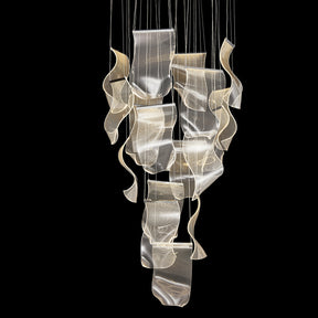 Sheer Waves 18 Light Round Led Chandelier Chrome - Lt-Ch1017Crm-18Clr - Aico Furniture