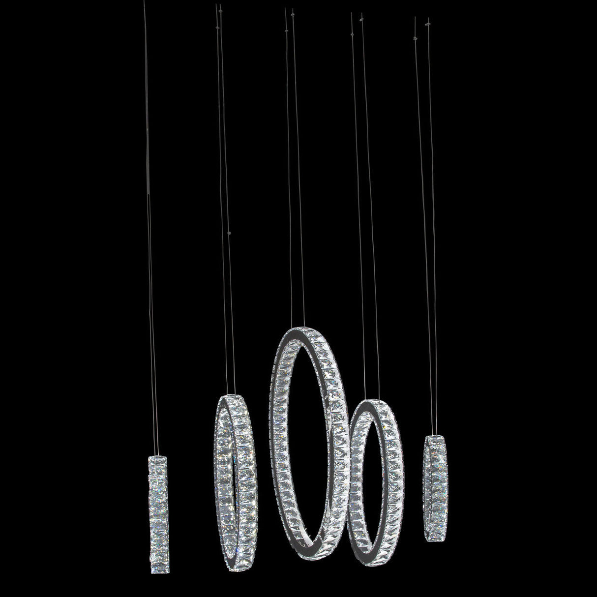 Aico Furniture - Solar Hoops Led Chandelier Large - Lt-Ch803